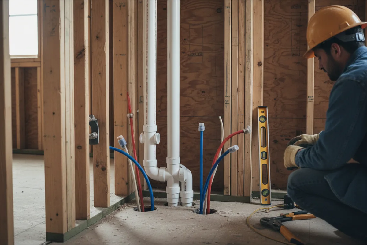 Drain and supply rough-in during Garbage Disposal Repair in Port Isabel